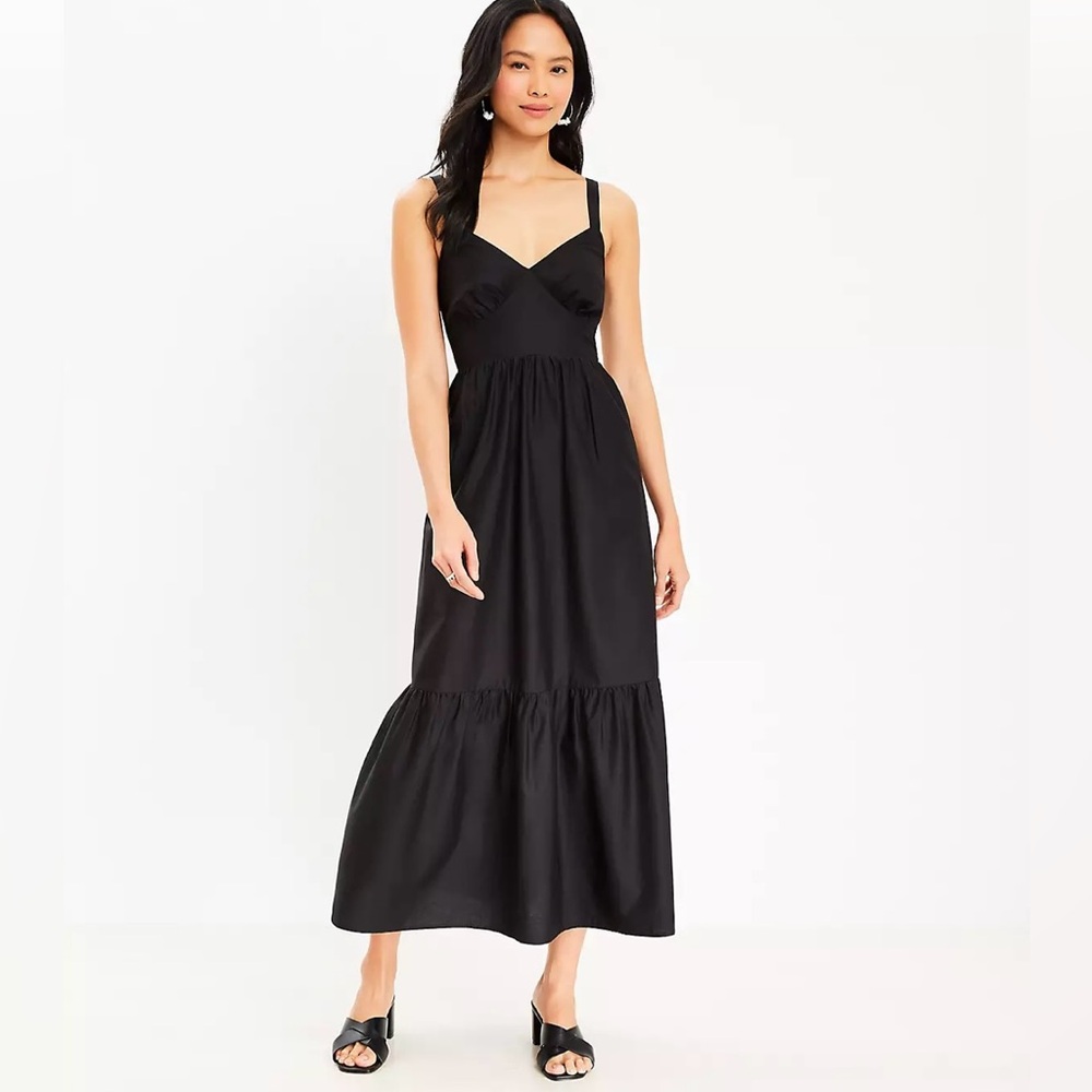 Petite open back maxi dress